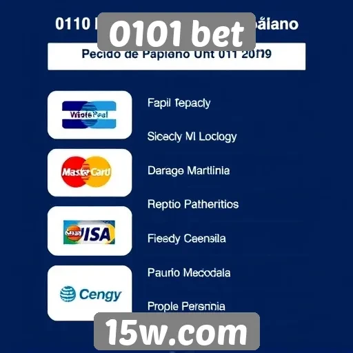 Métodos de pagamento aceitos no 0101 bet